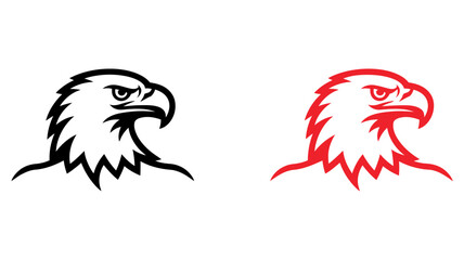Obraz premium Vector art of a fierce eagle head is illustrated in a striking design, symbolizing freedom and strength