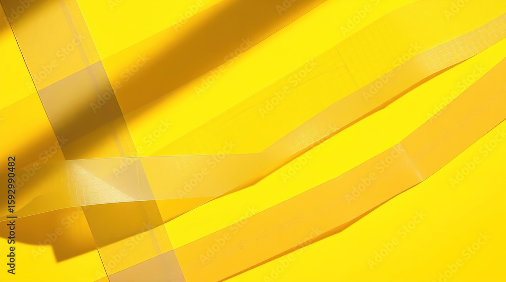 Aufkleber abstract geometric translucent washi patterns, image on an abstract yellow background