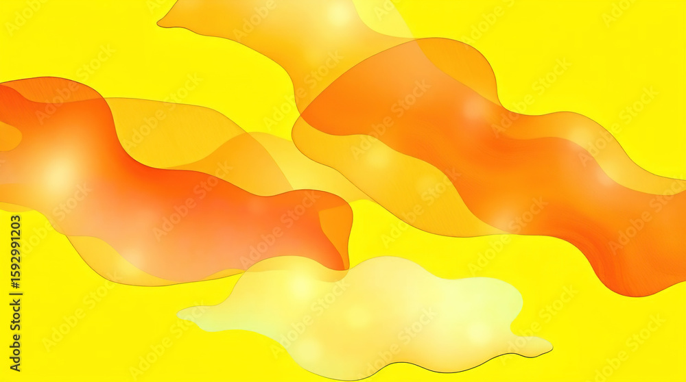 Poster abstract geometric translucent washi patterns, image on an abstract yellow background