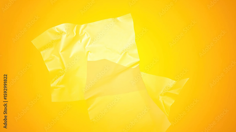Poster abstract geometric translucent washi patterns, image on an abstract yellow background
