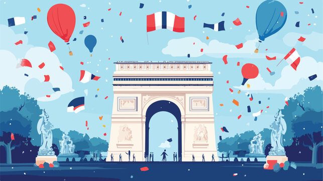 Bastille Day celebration poster design