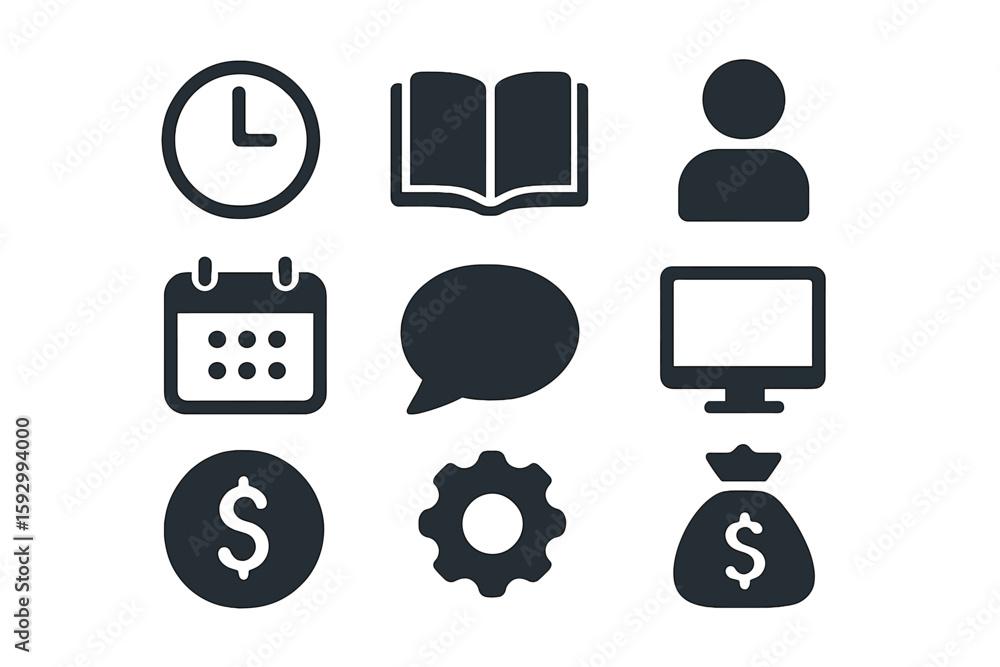 Poster a collection of analysis and assessment line icons is available, featuring a large ui icon set in fl