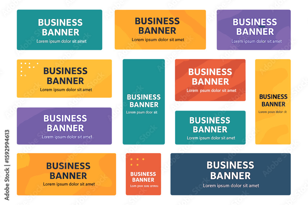 Aufkleber a collection of standard-sized web banners with space for images, suitable for business advertisemen