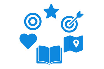 A collection of icons for 3D digital marketing, SEO, sales, and social media