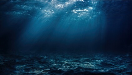 Naklejka premium Underwater scene with sunlight beams