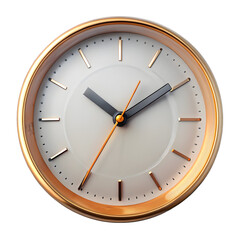Clock time hours front view 3d illustration rendering icon on transparent background for scheduling

