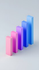 Abstract pastel color bar graph illustration for data visualization and presentation