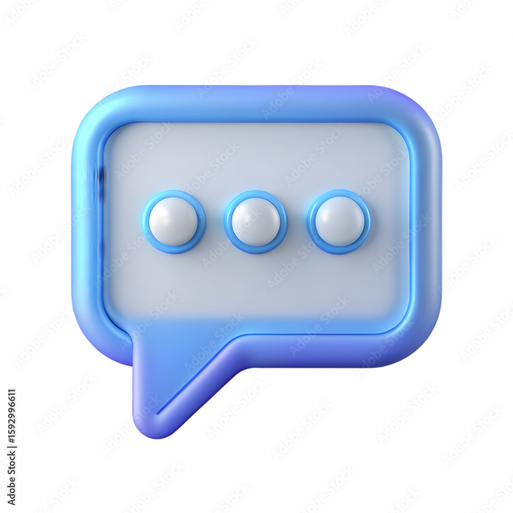 Poster bubble chatting messages front view 3d rendering illustration icon on transparent background png