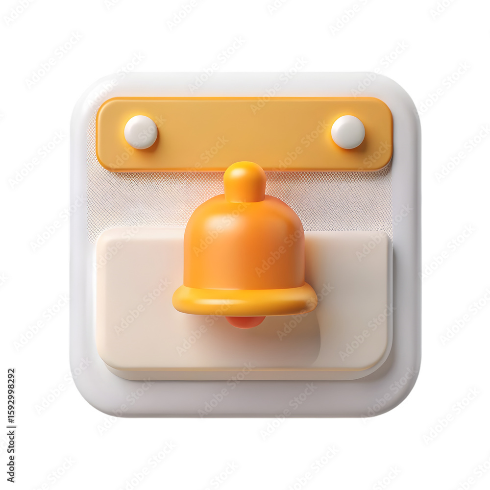 Poster notification reminder template front view 3d rendering icon illustration on transparent background