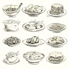 Italian Cuisine Sketch: Carpaccio Tagli