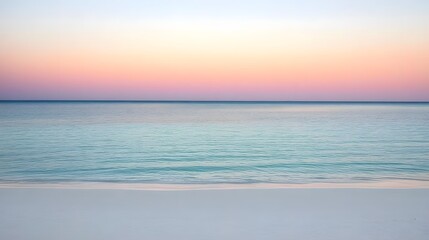 Fototapeta premium Pastel Sunset over Calm Ocean Beach