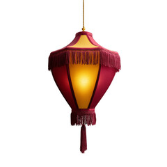 Obraz premium A solitary handcrafted paper lantern (kandil), isolated on white background