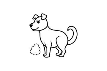 Fototapeta premium Cute Cartoon Dog Silhouette Illustration for Kids