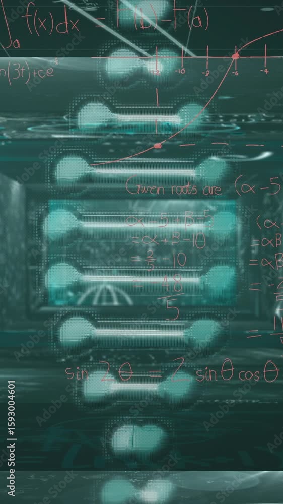 Aufkleber animation of dna strand and data processing