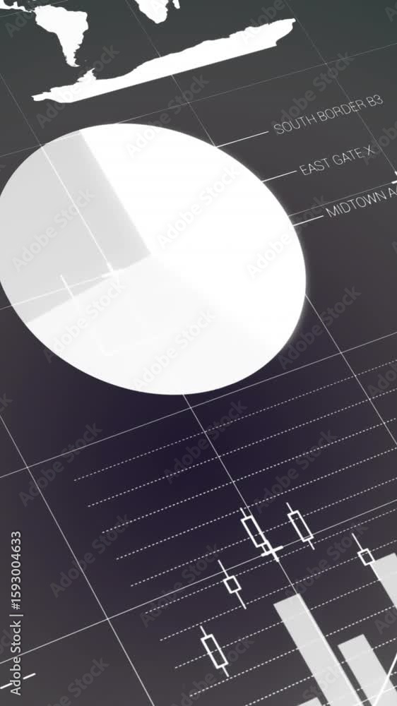 Poster animation of infographic interface against abstract background