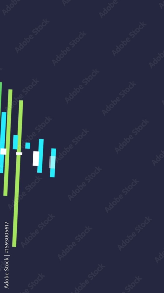 Poster animation of statistical data processing against grey background