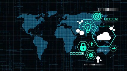 Cloud computing technology concept transfer database to cloud. Cloud computing concept. A futuristic data center corridor with stacked servers, illuminated by blue lights and cloud icons . - Powered by Adobe