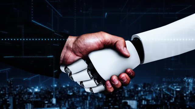 Futuristic robot artificial intelligence huminoid AI programming coding technology development and machine learning concept. Robotic bionic science research for future of human life. 3D rendering.