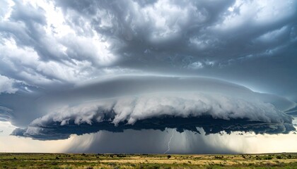 Massive storm cloud over a flat landscape