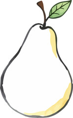 Watercolor vector illustration of a pear.