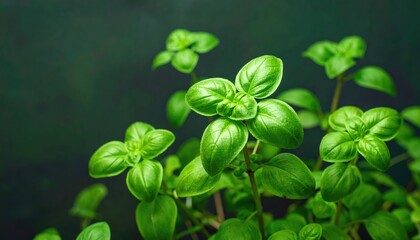 Close-up of fresh basil leaves