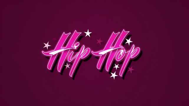 energetic 4k animated clip of bold pink hip hop graffiti style lettering with star elements ideal for urban branding music event promotions or youth culture and dynamic visual storytelling