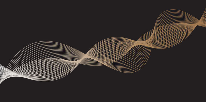 Abstract DNA helix vector illustration with a flowing blue light wave pattern