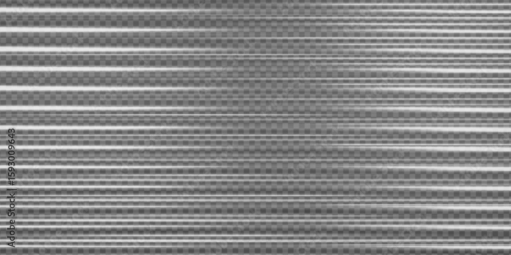 Poster corrugated glass effect with 3d line pattern on transparent background. ribbed plastic texture and a