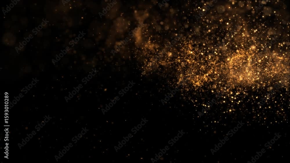 Wall mural golden glitter milky way smooth particles loop background alpha channel v10