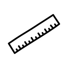 Ruler icon vector with hand drawn design style