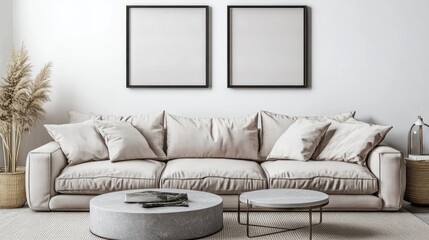 Fototapeta premium Minimalist living room interior (1)