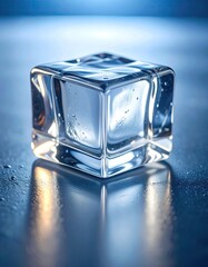 Close-up of a single ice cube