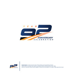 92 Years Anniversary logotype design flat style design template