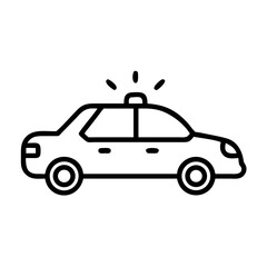 Police car, minimalistic design, black and white colors, transport concept