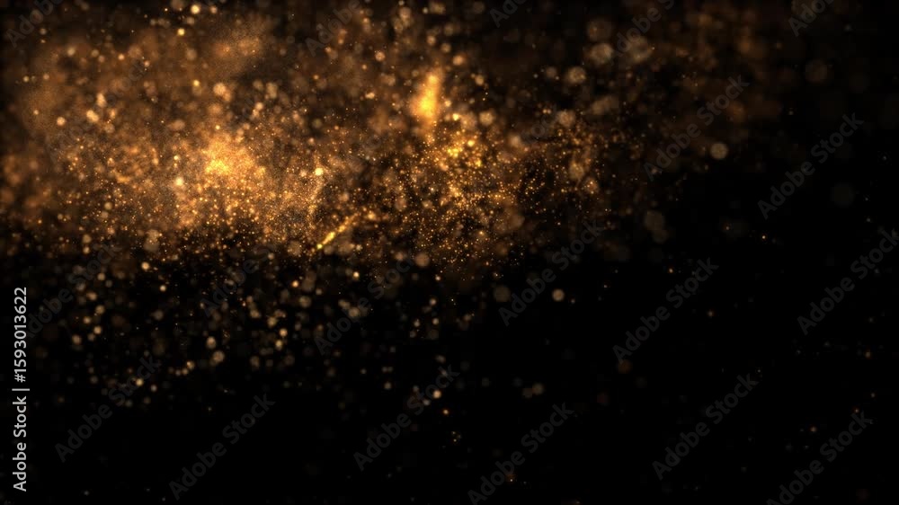 Wall mural golden glitter milky way smooth particles loop background alpha channel v8