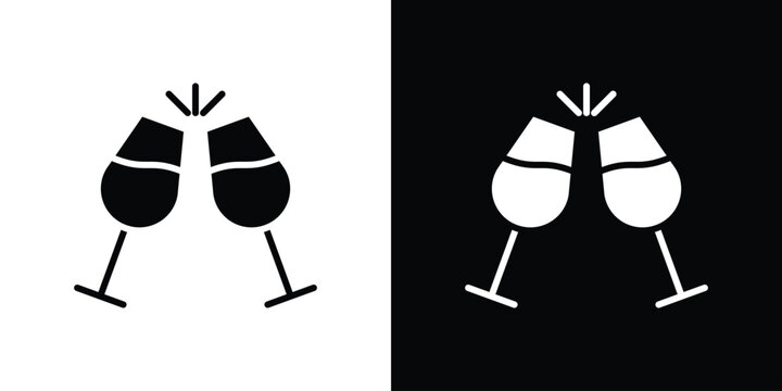 Wine toast icon collection. Vector icon design template
