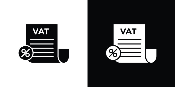 Value added tax VAT icon collection. Vector icon design template