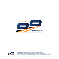 99 Years Anniversary logotype design flat style design template