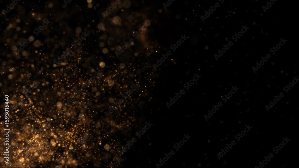 Wall mural golden glitter milky way smooth particles loop background alpha channel v6