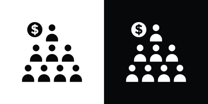 Ponzi scheme icon collection. Vector icon design template