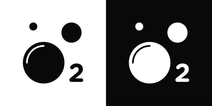 Oxygen O2 icon collection. Vector icon design template
