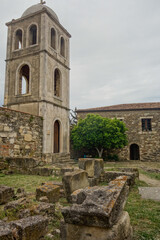 Pojan, Albania - 05.08.2025: Monastery of Saint Mary at Apollonia Archaeological Park