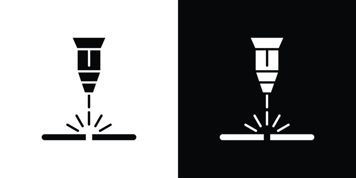 Laser machine icon collection. Vector icon design template
