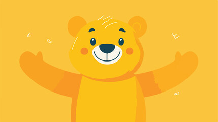 Fototapeta premium Cheerful Yellow Bear Teddy Illustration