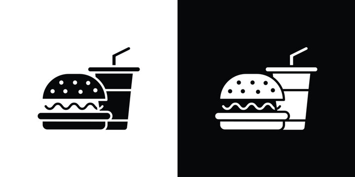Fast food icon collection. Vector icon design template