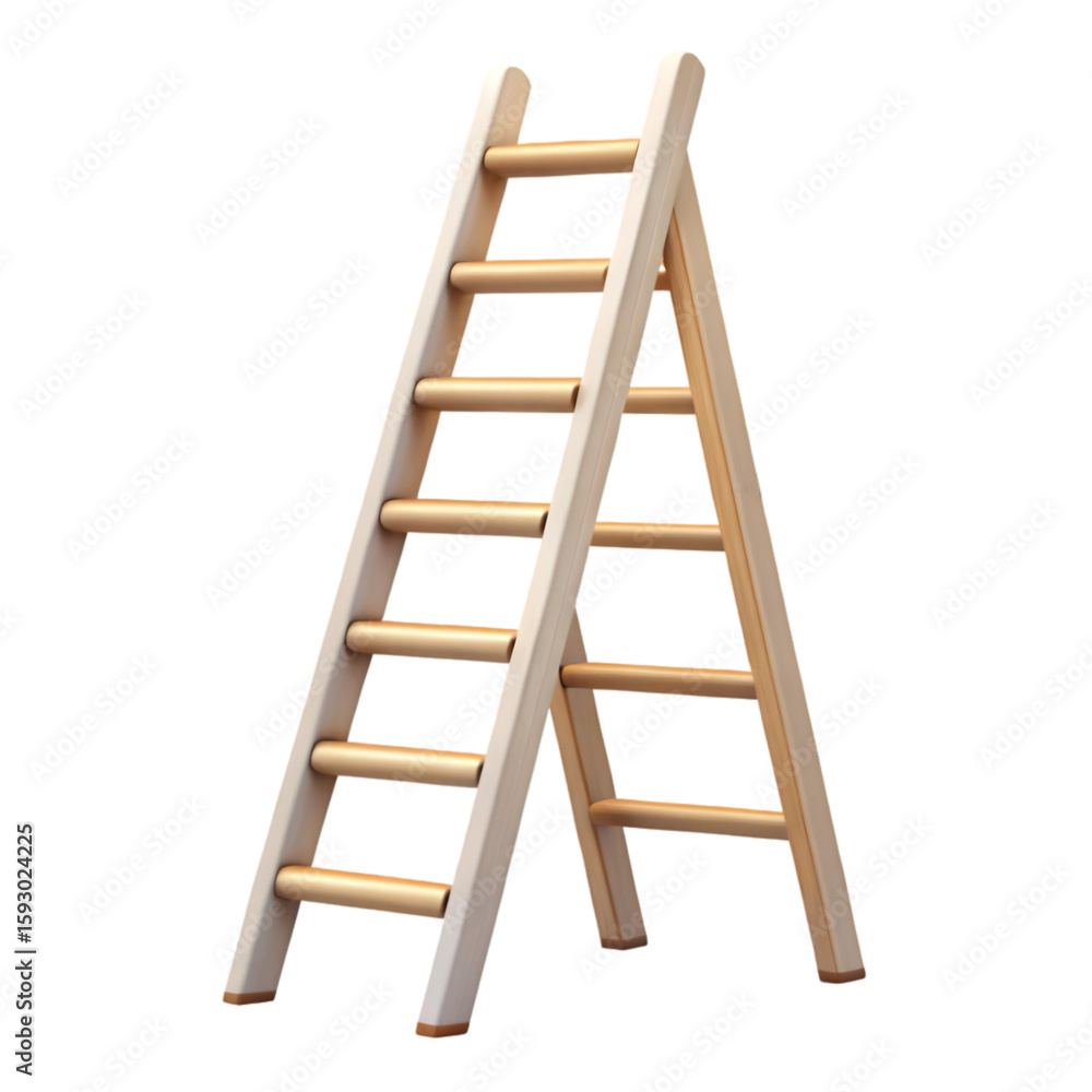 Poster ladder side view 3d rendering illustration icon with transparent background for climbing concept