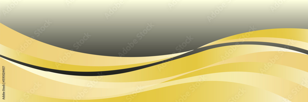 Poster vector gold line background curve element with white space for text and message design, overlapping 