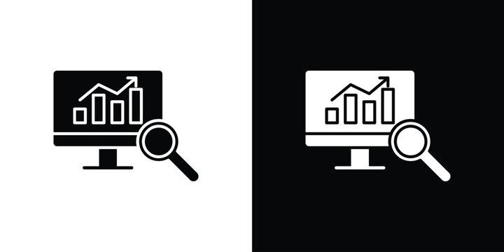 Data Analysing icon collection. Vector icon design template