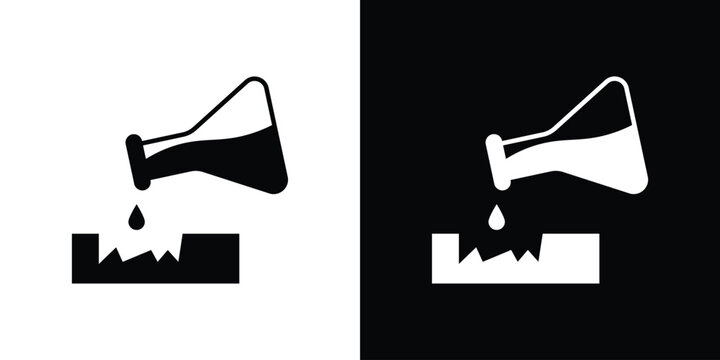 Corrosive substance icon collection. Vector icon design template