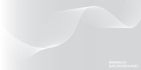 Abstract background with soft white and light gray colors, featuring smooth wave patterns. The background is minimalistic and elegant. Gradient wave background vector. Light background.
